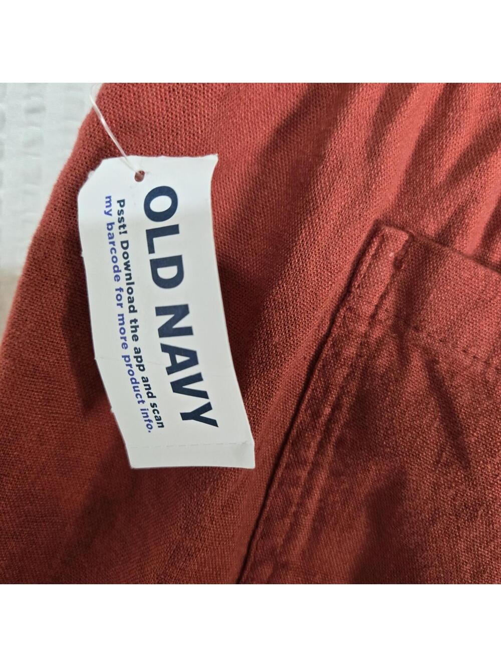 Old Navy High Rise Linen Blend Shorts Women's XL Terracotta Coastal Grandma NWT - Picture 4 of 7